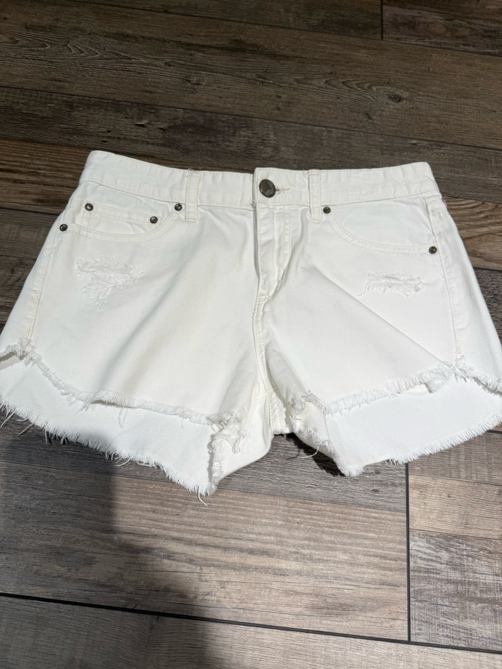Free People Size 27 Distressed Jean Shorts EUC